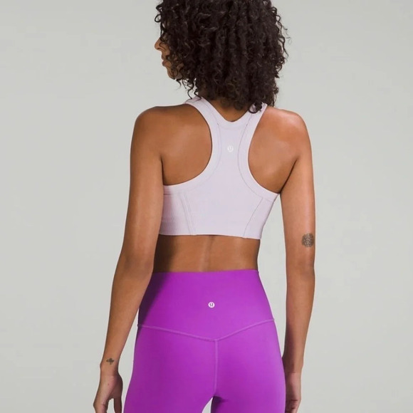 NWT Ribbed nulu  high neck bra - faint lavender - Picture 3 of 9